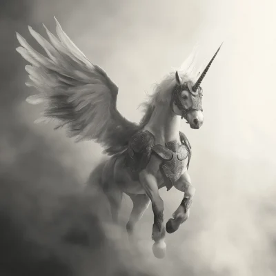 Surrealistic Pegasus in Armor