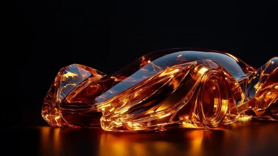 Volumetric Orange Glass Car