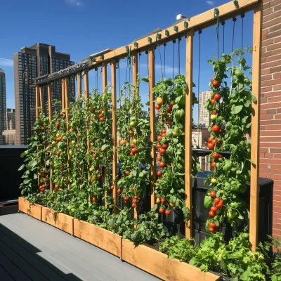 Urban Rooftop Vegetable Climbing Rack