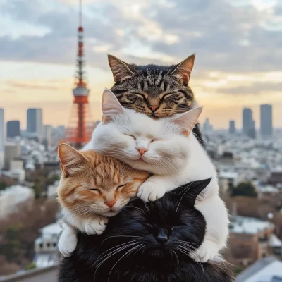 Chubby Cats at Tokyo Tower