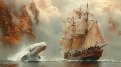 Whaling Expedition in Rough Seas