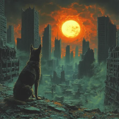 Dog in an Abandoned City