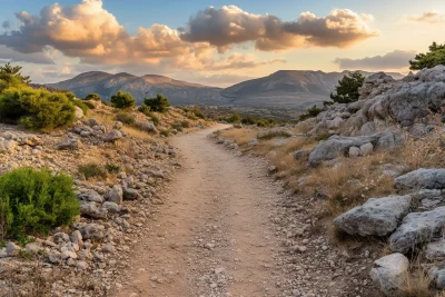 Desert Pathway at Sunset