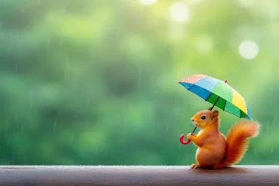 Squirrel with Umbrella