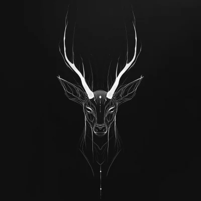 Black and White Deer Logo