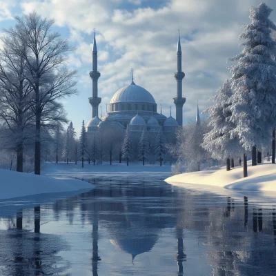 Winter Mosque Scene