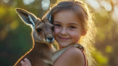 Young Girl with Kangaroo