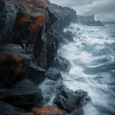 Crashing Waves at Dusk