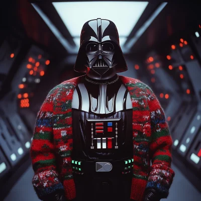 Darth Vader in Ugly Christmas Sweater