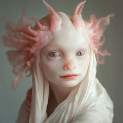 Human Axolotl Hybrid Portrait