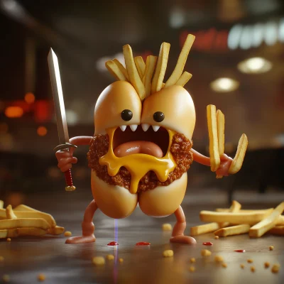 Angry Hotdog Warrior