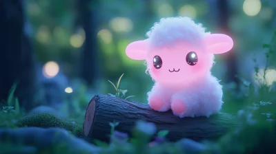 Glowing Lamb in Anime Style