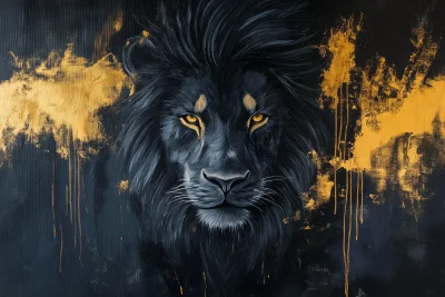 Majestic Black Lion