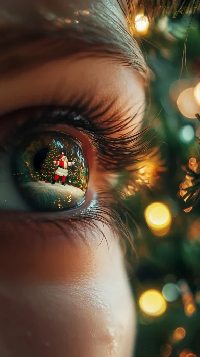 Christmas Reflection in Eye