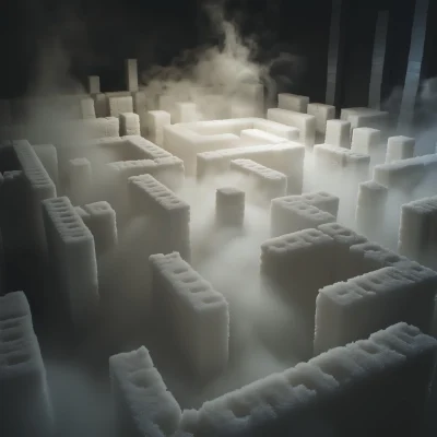 Foggy Maze of Sugar Cubes