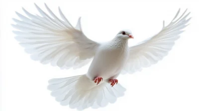 Flying White Dove Portrait