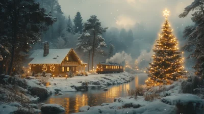 Christmas Train in Snow