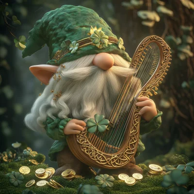 Gnome with Harp