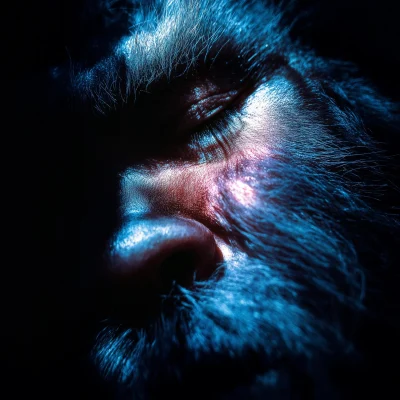 Bigfoot Blue Light Portrait