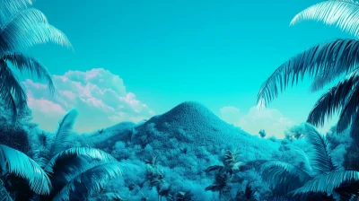 Cyan Tropical Landscape