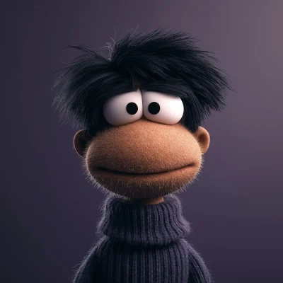 Cartoonish Muppet-Inspired Character