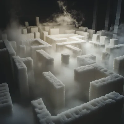 Sugar Cube Maze in Fog