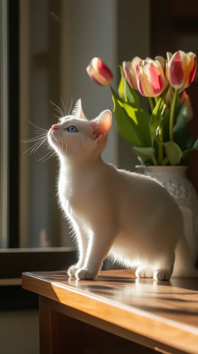 Graceful White Cat