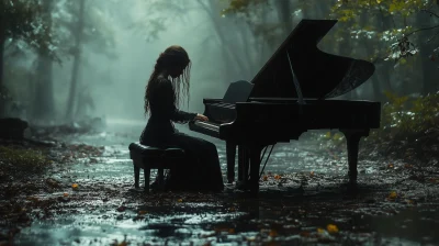 Melancholic Piano in the Forest