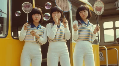 Japanese Girls with Bubbles