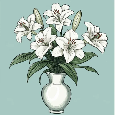 Romantic White Lilies Bouquet