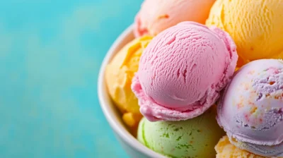 Rainbow Colored Ice Cream