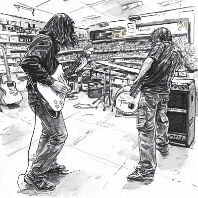 Rock Band in Grocery Store