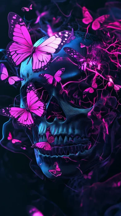 Skull with Butterflies