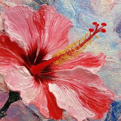 Close-up of Red Hibiscus Flower