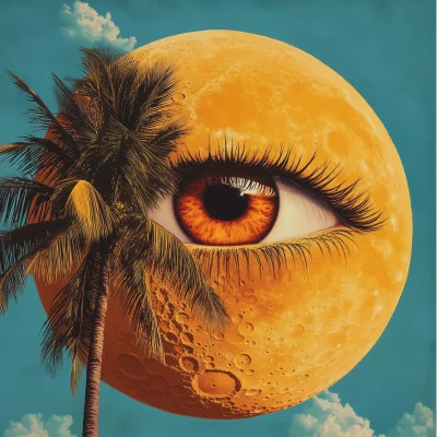 Surreal Eye with Palm Tree