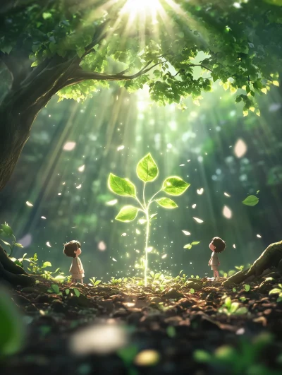 Dreamlike Forest Encounter