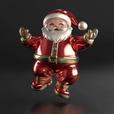 Jumping Cartoon Santa Claus