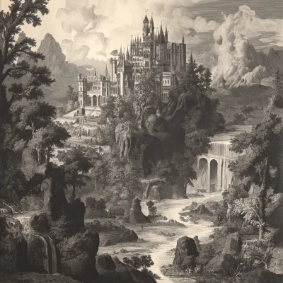 Feral Landscape with Medieval Castle