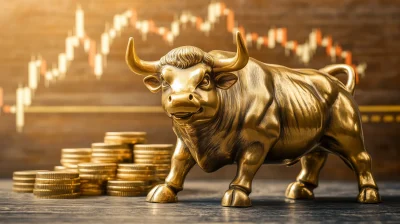 Golden Stock Exchange Bull