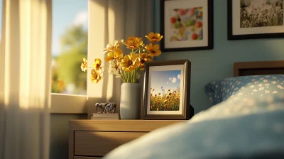 Closeup of Bedside Table