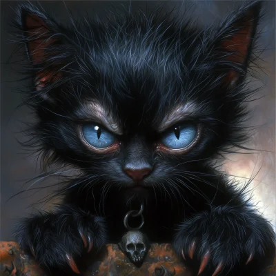 Grumpy Kitten Portrait