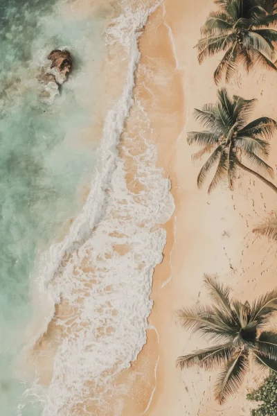 Vintage Beach Aerial View