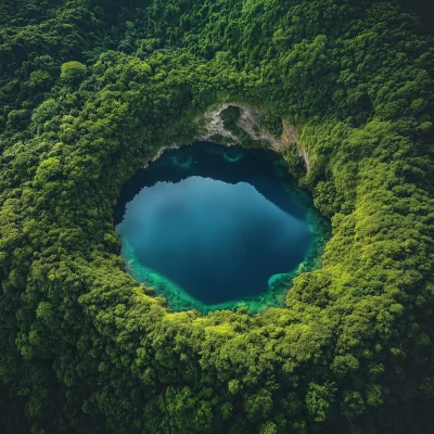 Aerial View of a Crater