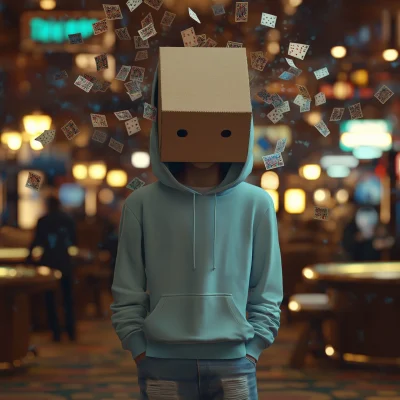 Man with Cardboard Box Head