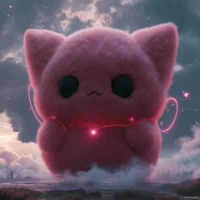 Cute Pink Fluffy Character