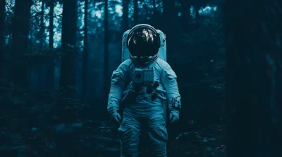 Surreal Astronaut in the Forest