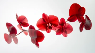 Flying Red Orchid Petals