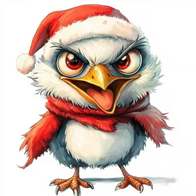 Evil Christmas Bird Clipart