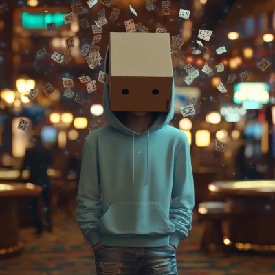 Young Man with Cardboard Box Head