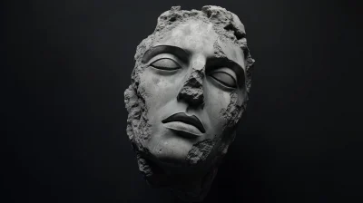 Weathered Greek Stone Head